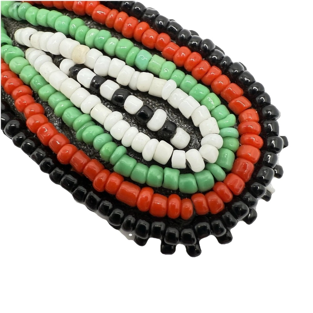 Vintage Colorful Beaded Pendant Keychain Maasai Masai Black Red Green Bag Charm